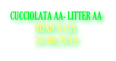 CUCCIOLATA AA- LITTER AA
            ROAN X LIA
            24/06/2018